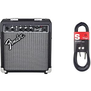 Fender FRONTMAN 10G Amplificatore Per Chitarra, 230V EUR & Stagg Cavo per Strumenti, Alta Qualità Jack, Dritto - Deluxe, 3 m, Nero