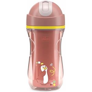 Chicco Sport Cup Bicchiere Antigoccia in Silicone per Bambini 14+ Mesi, 266 ml, Tazza Biberon Termica per Imparare a Bere, con Cannuccia Flessibile Resistente ai Morsi, Senza BPA, Rosa