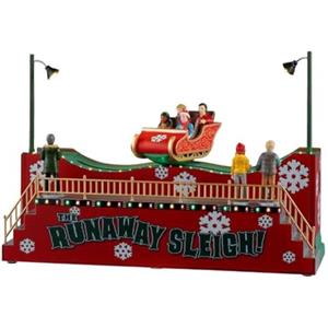 LEMAX Giostra in Movimento con luci LED The Runaway Sleigh H20.7x30x11.5 cm