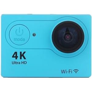 AYJYZHIAG Mini Macchina Fotografica di Azione 4K Riprese Video Macchina Fotografica di Sport 720P/30FPS WiFi Schermo da 2.0 pollici 170D Subacquea Impermeabile Video casco a distanza(Blue)