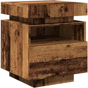 vidaXL Comodino con Luci LED Legno Antico 40x39x48,5 cm