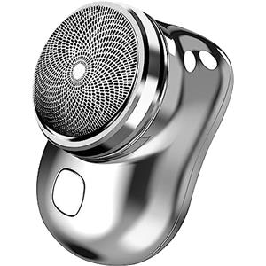 IGTOPS Mini Rasoio Elettrico Portatile Da Uomo - Shaver Tascabile Leggero, Tipo C, Bagnato e Asciutto, USB Ricaricabile Impermeabile (Argento)