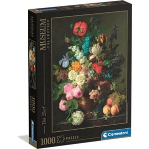 Clementoni - Puzzle 1000 Pezzi Arte per Adulti e Ragazzi, Museum Collection, Tema Vaso di fiori di Van Dael, Idea Regalo Made in Italy, 70x50 cm, 37086