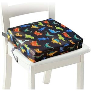 GOMETY Seduta rialzata per bambini, 10 cm, impermeabile, in tessuto Oxford per bambini, con fibbia di sicurezza, lavabile, smontabile, quadrato, per casa, in viaggio (nero)