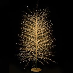 GIODICART Albero Faggio con 2000 Micro Led Luce Calda Altezza 180 cm Tronco e Rami Colore Oro