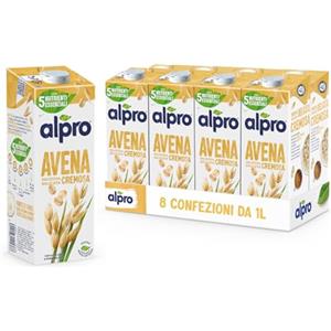 ALPRO CLASSICO, Bevanda all'AVENA, 100% vegetale con vitamine B2, B12 e D2 (8 confezioni x 1 Litro)