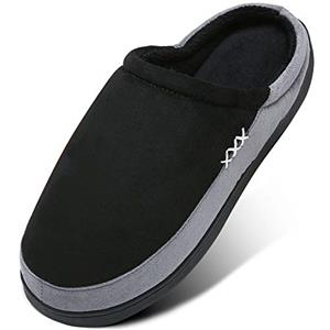 Mishansha - Pantofole invernali unisex, antiscivolo, con memory foam, taglia 36-48, Nero scuro., 44 EU