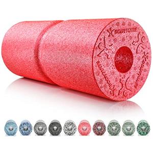 BODYMATE Foam Roll Care Medio-Duro con rientranza per alleviamento della Pressione sulla Colonna vertebrale con e-Book 35x14cm