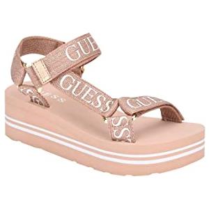 GUESS Avin - Sandalo da donna con zeppa, Oro rosato, 36 EU