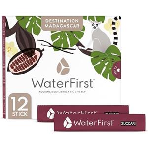 Zuccari WaterFirst Destination Madagascar, 12 Stick-Pack da 1,5g, Aromatizzatore per Acqua con Alkacitrati, Senza Zuccheri, Edulcoranti, Coloranti e Conservanti, Supporta il Metabolismo Acido-Base