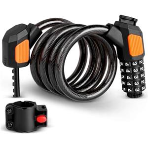 AiQInu Lucchetto Bici Combinazione, Catena Bicicletta Antifurto 120cm x 12mm Livello di Sicurezza Molto Alto Lucchetto Bicicletta per Triciclo Scooter Moto