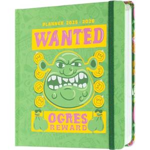 Grupo Erik: Diario Shrek 2025 2026 - Diario scuola 2025 2026 con copertina rigida, 11 mesi, 16 x 14 cm, Diario scolastico 2025-2026, Agenda Shrek 2025 2026