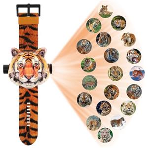 Vicloon Orologio Bambini Giocattolo Con Proiettore - 20 Modelli di Proiezione per Ragazzi e Ragazze - Regali di Natale (Tigre)