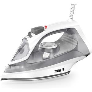 YASHE Ferro da Stiro a Vapore da 2300 W con Piastra Antiaderente a Riscaldamento Rapido, Serbatoio 300 ml, Vapore 25g/min, Colpo di Vapore 150g, Autopulente, Anticalcare, Funzione Antigoccia Ferro da Stiro
