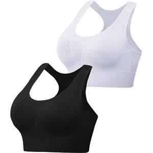Litherday Reggiseno Sportivo Donna Push-Up Senza Ferretto con Imbottiture Rimovibili Top Sportivo Fitness Palestra Corsa Yoga Running Confortevole a Costine