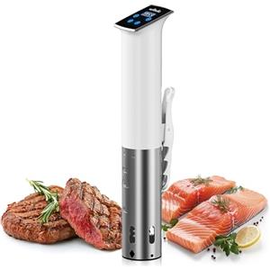 Wancle Sous Vide Roner 1100W - Circolatore di immersione preciso, impermeabile IPX7, design compatto, controllo della temperatura ±0,1 °C, silenzioso e facile da usare, bianco