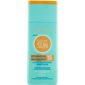 L'Oreal Paris L'Oréal Paris Crema Solare Sublime Sun, Hydracool Sun Protect, Protezione Solare Media IP15 Dissetante, Arricchito con Aloe Vera, 200 ml
