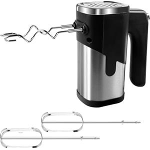 BORDEAG Sbattitore Elettrico: 800 W Fruste Elettriche, 5 Velocità Mixer Elettrico Manuale, Frusta Elettrica Con 2 Fruste E 2 Ganci per Impastare, Potente Sbattitore a Mano, Nero