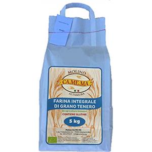 Farella Farina Integrale di Grano Tenero 5kg alta qualità, prodotto BIO, Altamura (Puglia)