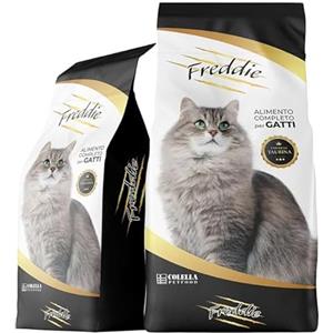 Generico Freddie Bicolore Doppio Gusto, Crocchette per Gatti, 20kg, Carne, Cereali, Proteine 28%, Grassi 10%, Fibra 2,4%, consigliato anche per Sterilizzati