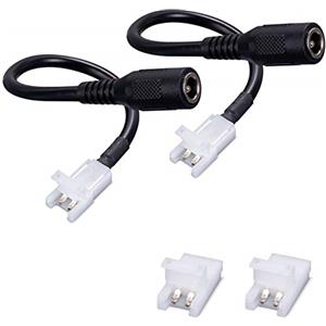 JAUHOFOGEI DC Connettore 2 Pin tra Striscia LED e Adattatore Alimentazione LED Dimmer Controller DC Interruttore per Luci di Striscia LED 2835 12V 24V da 8mm di Larghezza, Max Amp 5A, 5521, 2 Pezzi