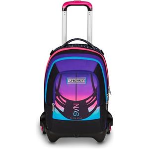 Seven Trolley Scuola Jack 3 Ruote Detach Nuanced, Fucsia Azzurro, Zaino Con Carrello Sganciabile Da 37 Litri, Tasca Borraccia, Zainetto Staccabile, Multiuso e Spazioso, Per Scuola Elementare e Media,