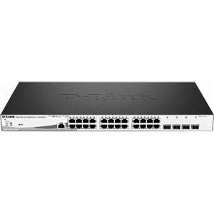 D-Link DGS-1210-28MP Switch di Rete Gestito L2 con 24 Porte Gigabit Ethernet (10/100/1000) e 4 Porte SFP, Supporto Power over Ethernet (PoE), 1U, Nero e Grigio