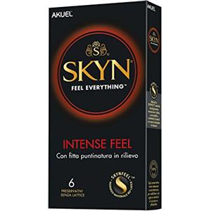 AKUEL SKYN Intense Feel, preservativi stimolanti ultramorbidi e senza lattice, 6 pezzi (confezione da 2)