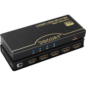 DGODRT 4K 120Hz HDMI Splitter 1 in 4 Out, 1x4 HDMI Splitter 8K@60Hz HDMI Distributor Box Supporto 3D HDCP HDR Dol-by Atmos Scaler EDID
