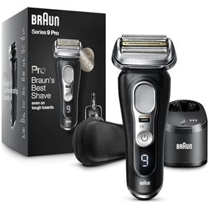 Braun Series 9 Pro 9460 cc Electric Razor, Waterproof Foil Shaver for Men, Wet & Dry Shave, with ProLift Beard Trimmer for Grooming, 5-in-1 Cleaning & Charging SmartCare Center Included, Atelier Black