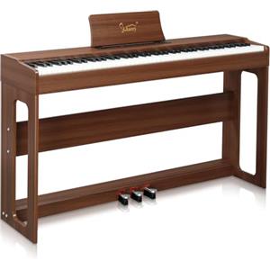 Bonnlo Pianoforte digitale Glarry 88 tasti pesati con cuffie per pianoforte, tastiera elettrica con martelletti completamente pesati e azione pesante per principianti, pianoforte con unità a 3 pedali, doppio