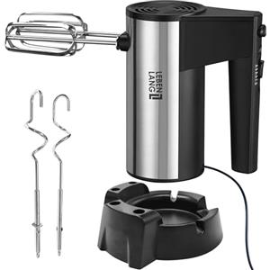 LEBENLANG 400W Sbattitore elettrico - 5 velocità e turbo incl. Supporto I Fruste elettriche Frullino elettrica per dolci I Frusta da cucina professionale Montapanna Batidora eléctrica hand mixer