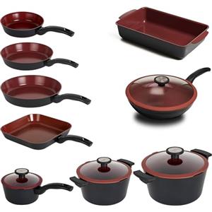 CLASSE ITALY, Set Padelle antiadenti 13 Pz. senza PFAS, Antiaderente a 5 strati senza PTFE, PFOA, 100% sicuro, Linea TUSCANY, per Induzione e Fiamma