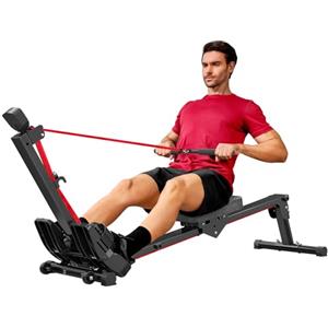 Healfith Vogatore per casa, vogatore, pieghevole, monitor professionale, capacità di peso di 120 kg, facile da montare, macchina per l'allenamento di tutto il corpo