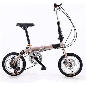 ZDXC Bicicletta Pieghevole da 14 Pollici, Bicicletta Compatta da Studente Portatile a 5 velocità Bicicletta Leggera da Pendolare Urbana per Uomo Donna Bambino, 4 Colori