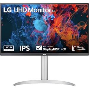 LG 27UP650K Monitor 27" Ultra HD 4K (3840x2160), IPS, HDR 400, DCI-P3 95%, 60Hz, 5ms (GtG), HDMI 2.0, DisplayPort 1.4, AUX, Stand Pivot, Flicker Safe, Bianco