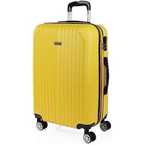 ITACA - Valigia Media da Viaggio Rigide. Trolley Medio con 4 Ruote. Materiale ABS Valigia Media Rigida in Offerta Resistente e Super Leggero - Valigia 20 kg Lucchetto TSA, Giallo