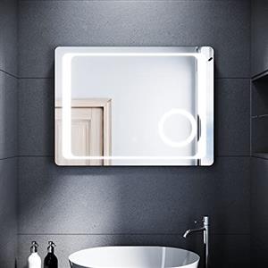SONNI Specchio Bagno LED da Parete,Specchio Bagno Luce Bianco IP44 Impermeabile (60x80 cm)