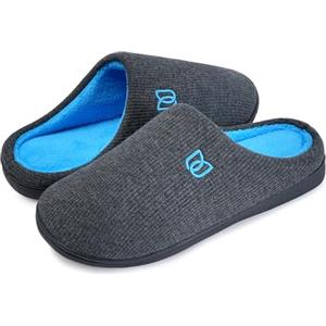 WateLves Pantofole Uomo Unisex Donna Antiscivolo Scarpe Inverno Peluche Morbido Ciabatte in Memory Foam (Grigio blu elegante, 44/45 EU)