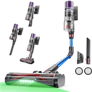 Proscenic P16 Aspirapolvere Senza Fili, 50KPA Scopa Elettrica Senza Fili, Spazzola Aggiornata Anti-Grovigli, Aspirapolvere Potente da 65 Minuti,Potente per Pavimenti/Tappeti/Pelo di Animali