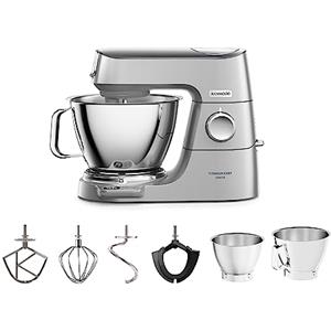 Kenwood KVC85.004SI TITANIUM CHEF BAKER Impastatrice con Bilancia Integrata, MODELLO 2023, IN Dotazione Doppia Ciotola da 5L e da 3,5L, Schermo LCD con Timer e 4 utensili, Cover intercambiabile