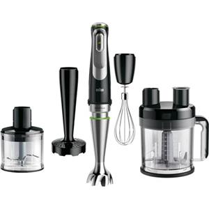 Braun MQ9187XLI MultiQuick9 Minipimer, Frullatore ad Immersione dotato di frusta a filo, Tritatutto da 500ml,Robot da cucina XL da 3,2L e Schiacciapatate, 1200watt, No schizzi Tecnologia SplashControl