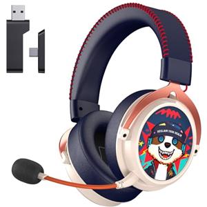 KAPEYDESI Cuffie Gaming, Cuffie Gaming Wireless per PS5/PC/Switch, Trasmettitore Type-C & Type-A, Cuffie Gaming PS5 con Microfono a Cancellazione del Rumore, Bluetooth 5.3, Stereo, Autonomia 70H+ - Bianco