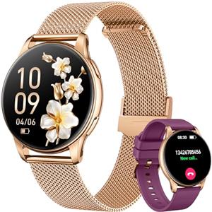 Motsfit Orologio Smartwatch Donna Smart Watch: 1.32" Orologi Digitale con Effettua Risposta Chiamate Modalità Sportive Pressione Sanguigna Sonno Contapassi Impermeabile IP68 Fitness Tracker per iOS Android