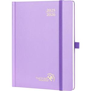 POPRUN Agenda 2025 2026 Settimanale Verticale 22 x 16,5 cm, Diario Scuola 17 Mesi da Ago.2025 a Dic.2026, Copertina Rigida, Carta Spessa da 80 GSM, Viola Chiaro