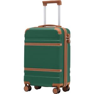 COOLIFE Valigetta da cabina 55 x 35 x 20 cm per Ryanair, bagaglio a mano, valigia rigida con serratura TSA e 4 ruote gemelle (Verde Scuro, 55x35x20)