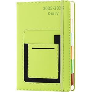 Goldaypln Agenda accademica 2025-2026, agenda 2025-2026, formato A5, pagina al giorno, da luglio 2025 a giugno 2026, agenda accademica di metà anno con linguetta mensile colorata, tasca anteriore/interna