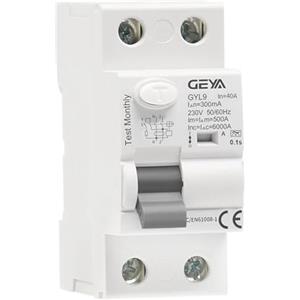 GEYA Interruttore Differenziale Elettromagnetico Tipo A ELCB RCD RCCB (2P-40A-300mA)