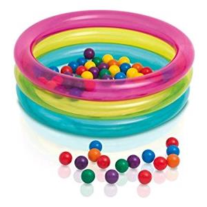 Intex 48674NP - Piscina Baby 3 Anelli con Palline Fun Ballz, Vinile, Multicolore, 86x25 cm
