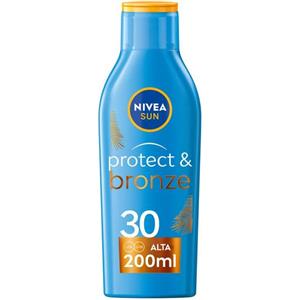 Nivea Sun Latte Solare Protect&Bronze SPF30 Latte Corpo Per Abbronzatura Dorata 200 ml